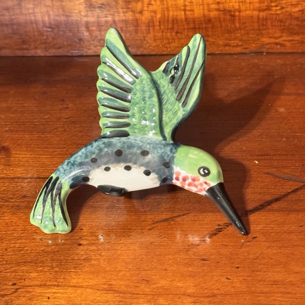 Gail Pittman 1999 Hummingbird Night Light Cover Ceramic Hand Painted USA Rare